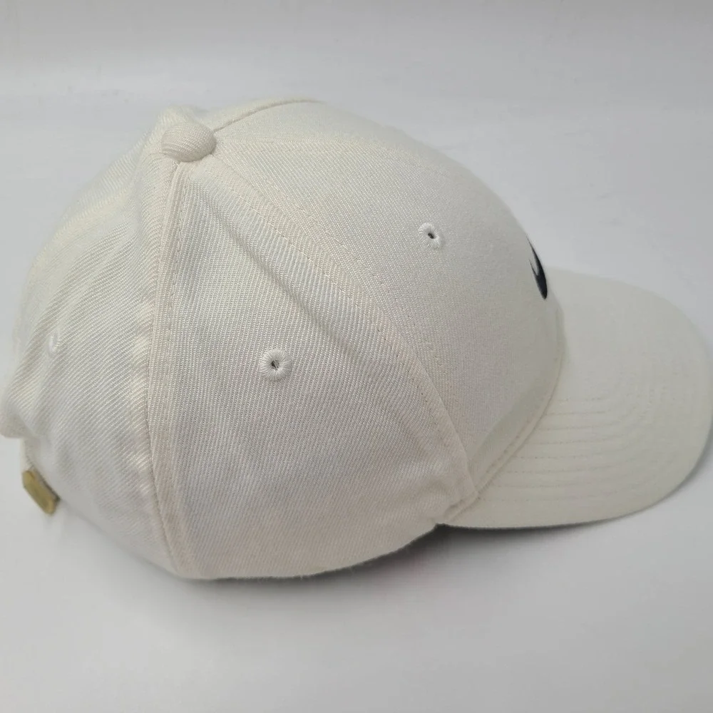 Nike Hat Adjustable Cream Black Swoosh Logo Casual Sports Cap Wool Blend Men